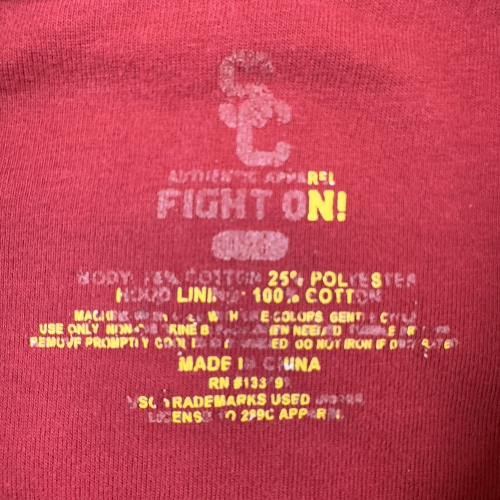 USC Trojans Hoodie Mens Red NCAA College Football Pullover Fleece Sweatshirt - Picture 5 of 9